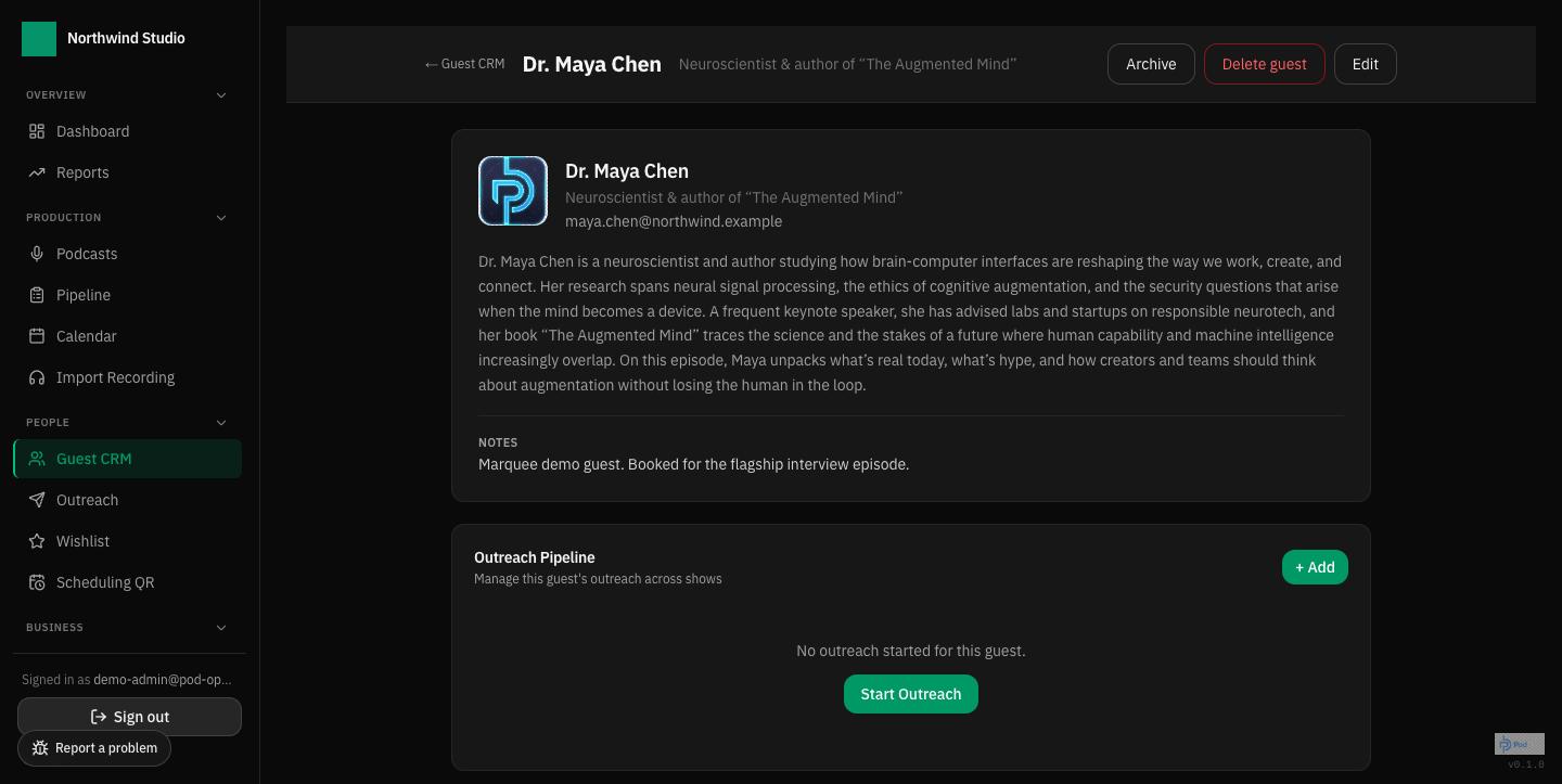AI-generated guest bios
