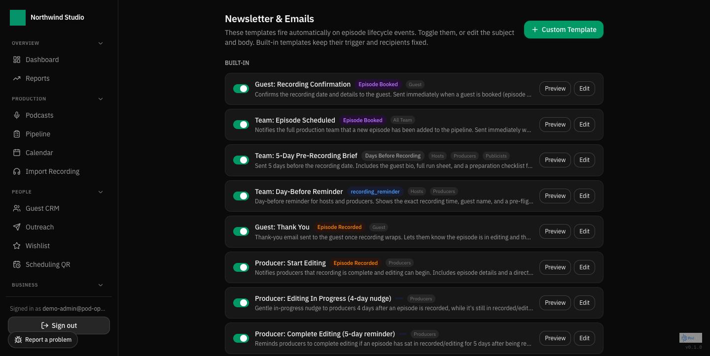 Lifecycle email automation — confirmations, reminders, thank-yous